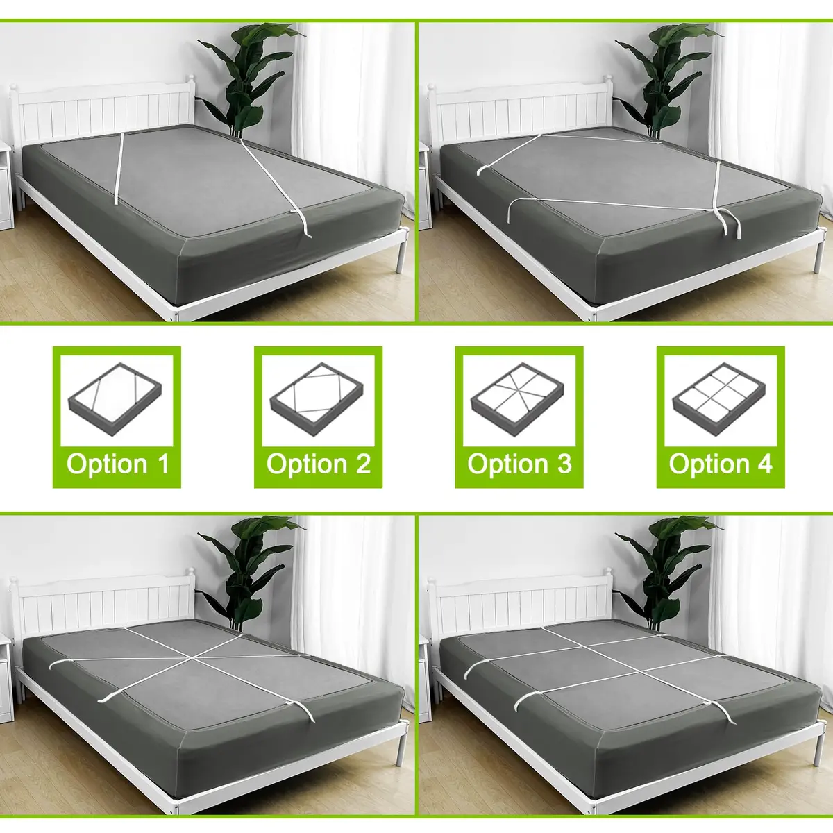 Bedecor 4-9 Inch Split Box Spring Cover, King/Cal King, Dark Gray | Modern, Stretchy & Dustproof - view 6