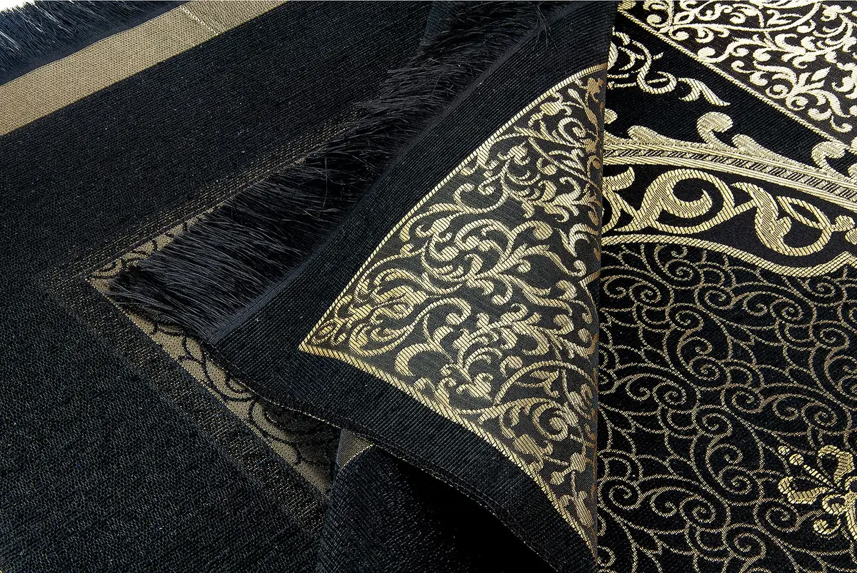 ihvan online Muslim Prayer Rug and Prayer Beads | Elegant Taffeta Design, Portable & Lightweight (117x67 cm) - view 7