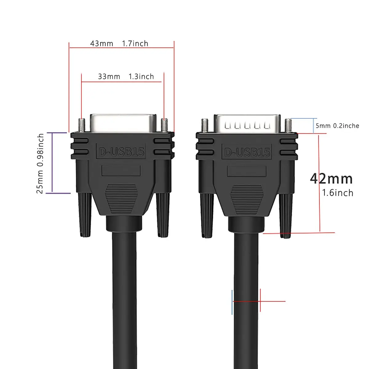 JUXINICE DB15 Male to Female Cable 3.05m (10ft) | Double Shielded 26AWG Tinned Copper Straight Through Cord - view 7
