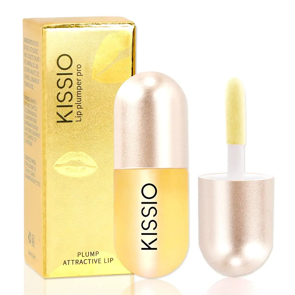 KISSIO Lip Plumper Pro Clear Plant Extracts Plumping Lip Serum 5.5ml (0.186 Fl Oz) | Moisturizing Lip Gloss for Fuller Lips and Hydrated - main product image