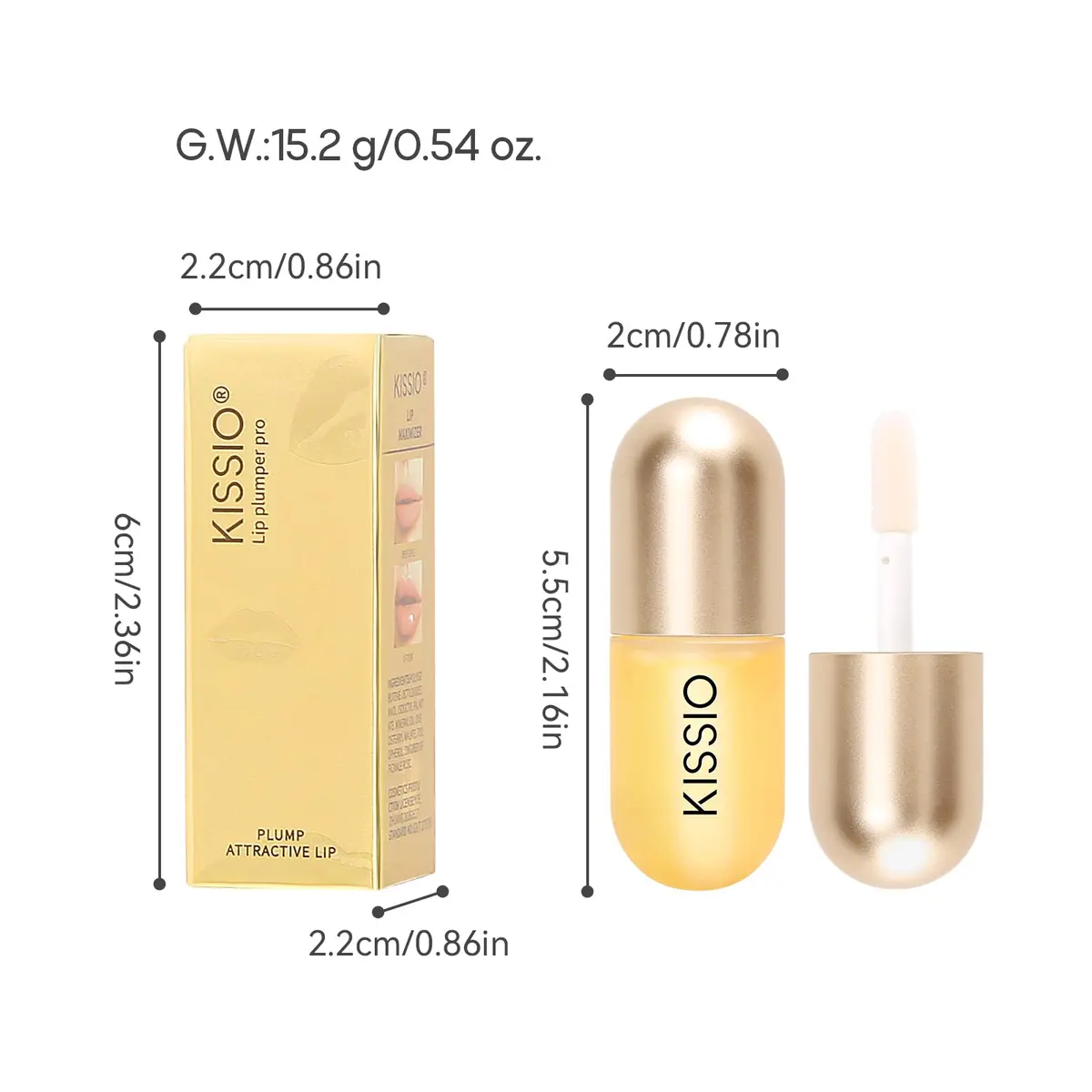 KISSIO Lip Plumper Pro Clear Plant Extracts Plumping Lip Serum 5.5ml (0.186 Fl Oz) | Moisturizing Lip Gloss for Fuller Lips and Hydrated - view 6