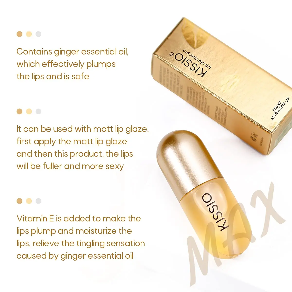 KISSIO Lip Plumper Pro Clear Plant Extracts Plumping Lip Serum 5.5ml (0.186 Fl Oz) | Moisturizing Lip Gloss for Fuller Lips and Hydrated - view 3