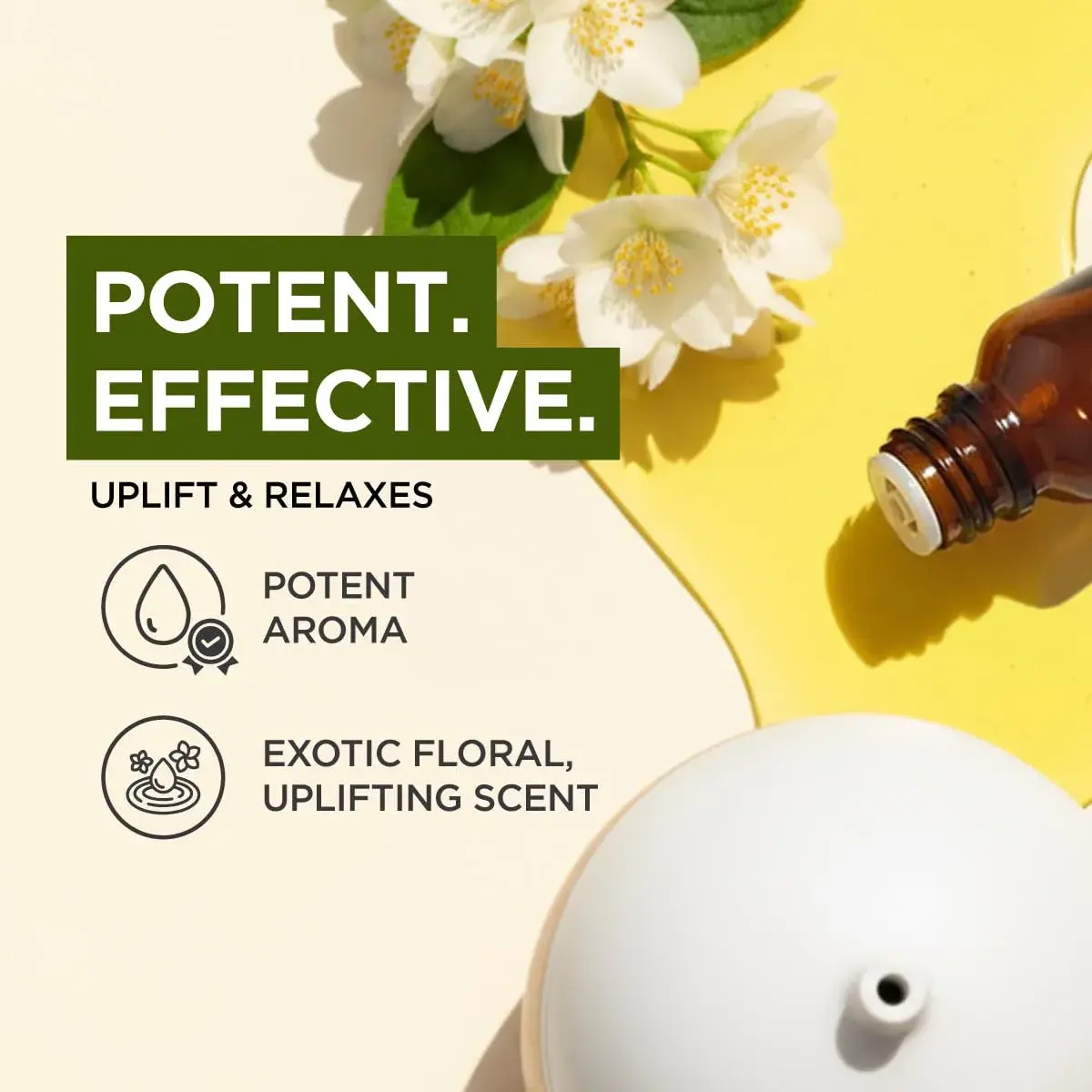 Gya Labs Jasmine Essential Oil 5ml (0.17 Fl Oz) | Pure Floral Aroma for Hair, Skin, Diffuser & Candle Making - view 3