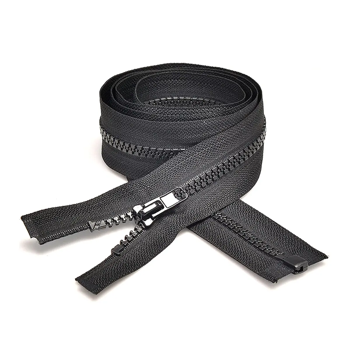 Sawoake Zipper Fastener 11 Inch Black Plastic Separating Zippers for Sewing, Bulk Pack of 2 - view 6