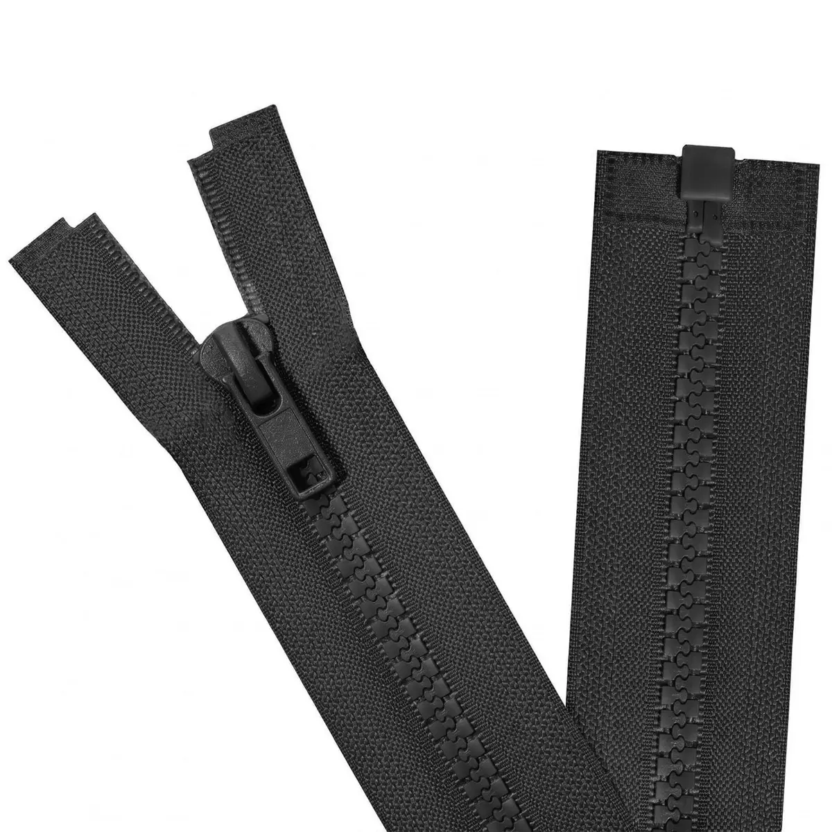 Sawoake 2PCS #5 37 Inch Separating Jacket Zippers | Durable Plastic, Black, Left-Handed - main product image