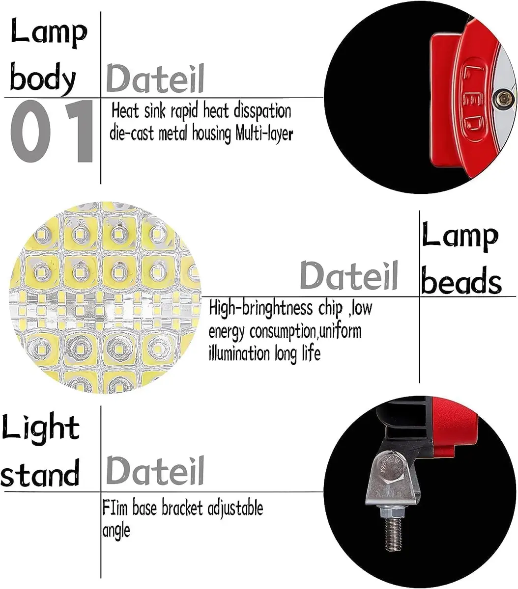SAN YOUNG 7 Inch Round LED Offroad Lights 210W 10000lm (15.19cm x 21.49cm x 23.90cm) | 2 Pack Driving Auxiliary Fog Lights - view 8