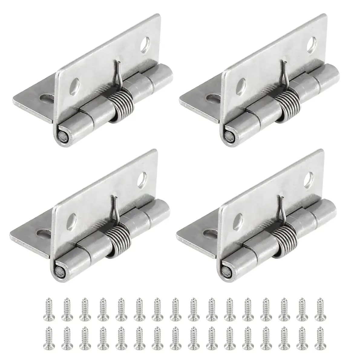 Luomorgo Spring Loaded Hinges, 2 Inch, 4 Pcs | Stainless Steel Self Closing Cabinet Hinges - main product image