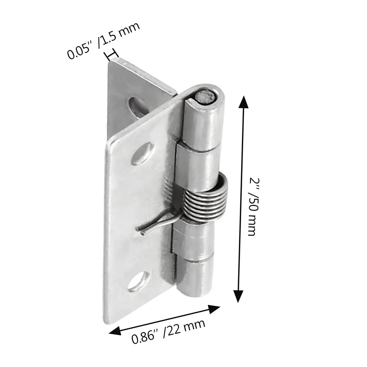 Luomorgo Spring Loaded Hinges, 2 Inch, 4 Pcs | Stainless Steel Self Closing Cabinet Hinges - view 2