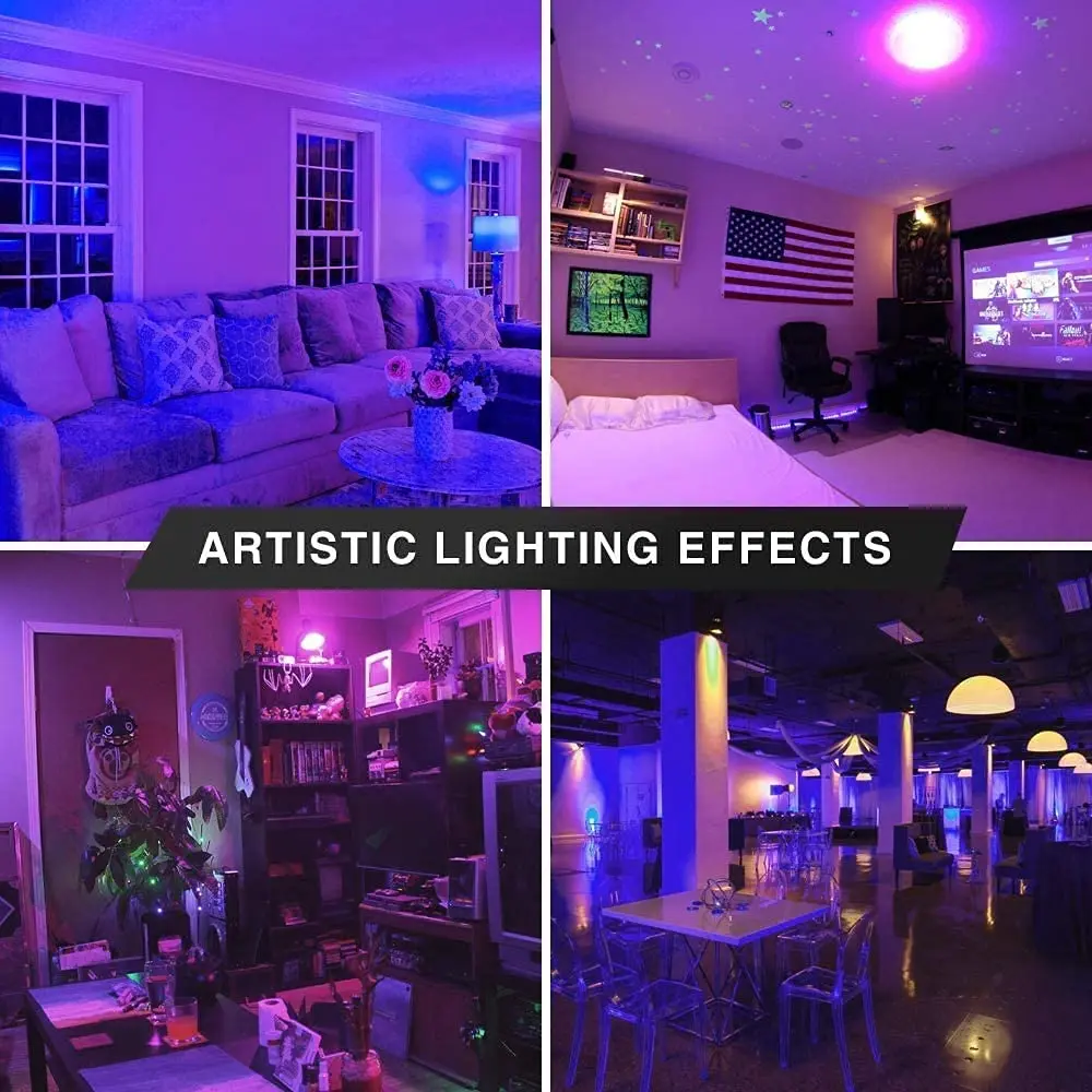 Bluex Bulbs 6 Pack LED Black Light Bulb, 9W A19 E26 | Neon Glow for Decor & Parties - view 8