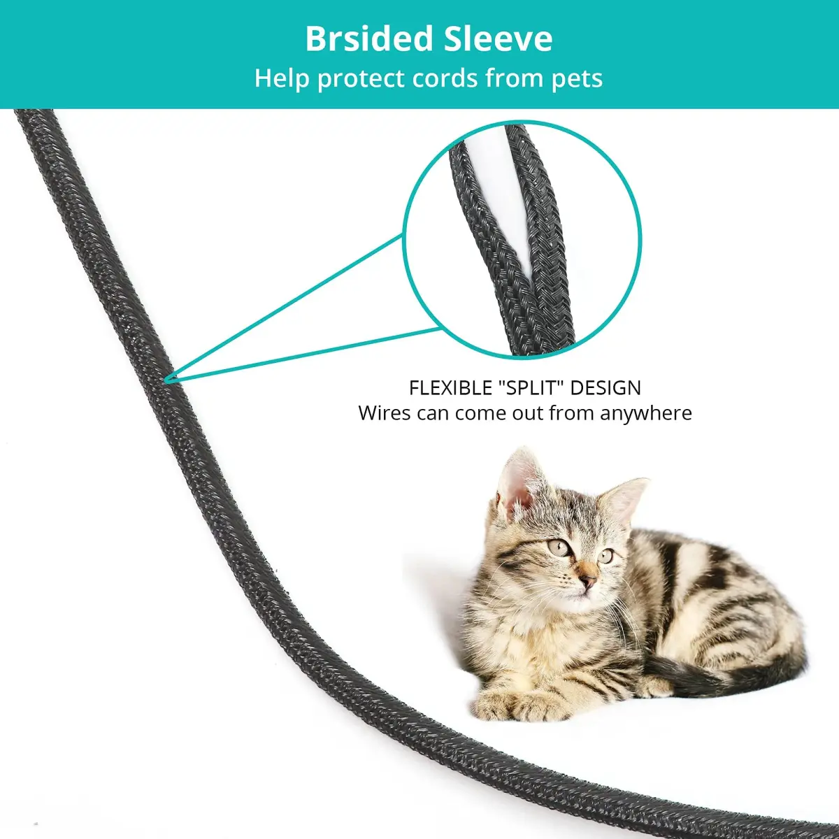 ZhiYo Braided Cable Sleeve 6.35mm (1/4 inch) x 20ft Black | Organizes & Protects Wires - view 5