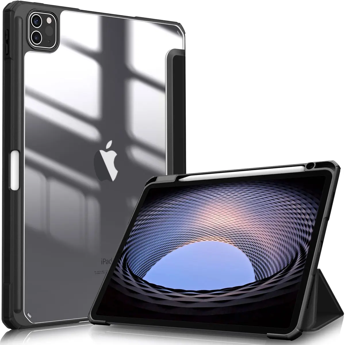Fintie Hybrid Slim Case for iPad Pro 11-inch (4th/3rd/2nd/1st Gen) with Pencil Holder & Stand | Black - main product image