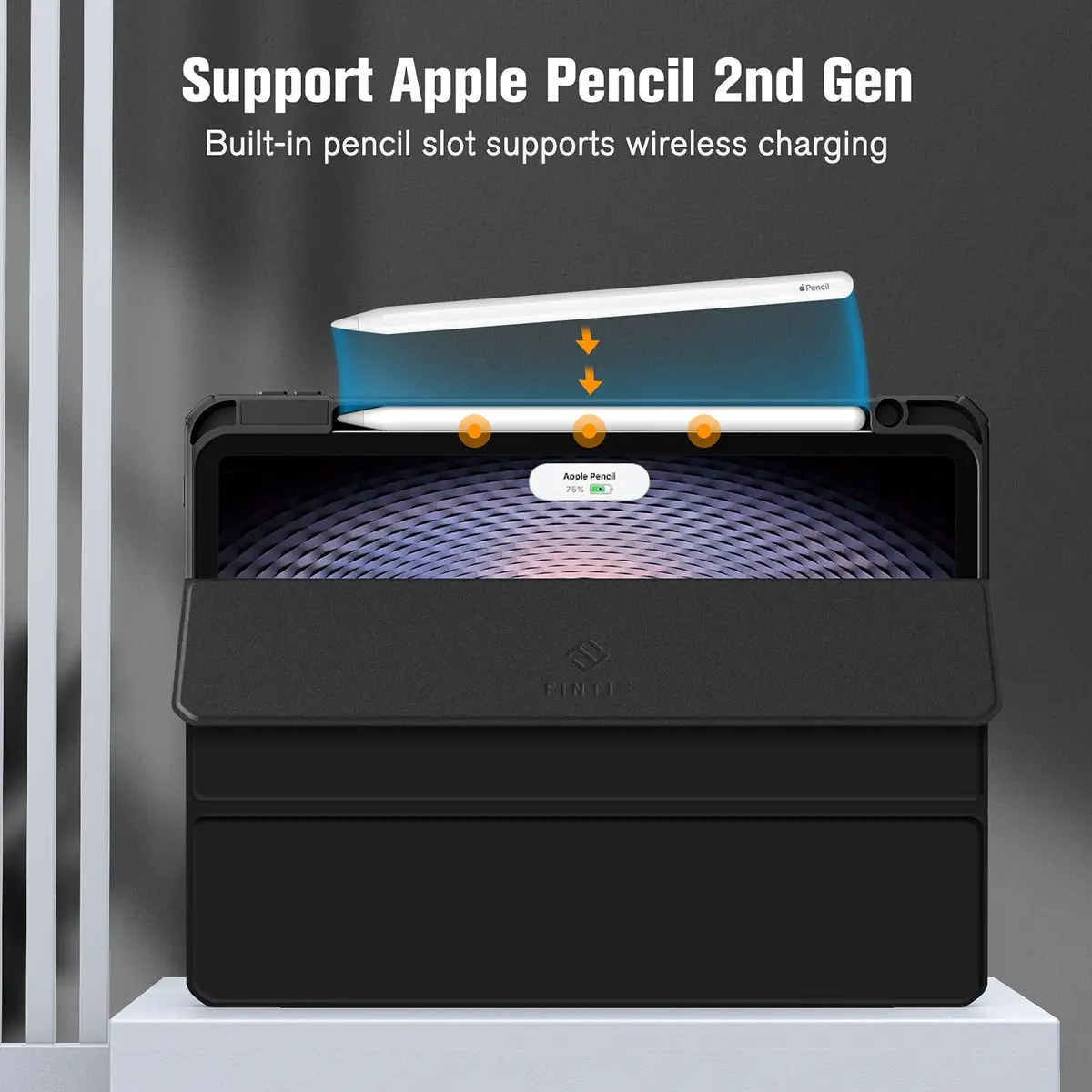 Fintie Hybrid Slim Case for iPad Pro 11-inch (4th/3rd/2nd/1st Gen) with Pencil Holder & Stand | Black - view 9