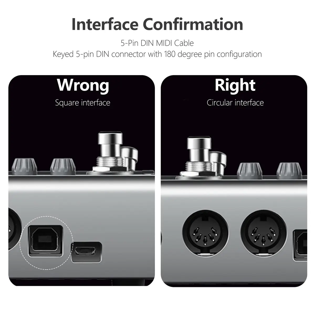Mellbree MIDI Cable 5-Pin DIN Male to Male 6FT | High-Quality Audio Connection - view 3