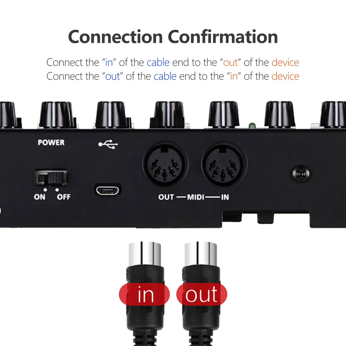 Mellbree MIDI Cable 16-Feet Male to Male 5-Pin MIDI Cable for Music Gear | Compatible with MIDI Keyboard, Synth, Sound Card - view 2