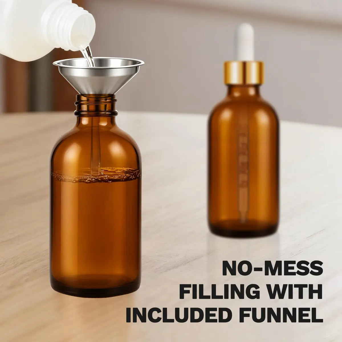 Bumobum 99 Pack 2 oz Amber Glass Dropper Bottles | Leakproof, Travel-Friendly, Essential Oil Storage - view 3