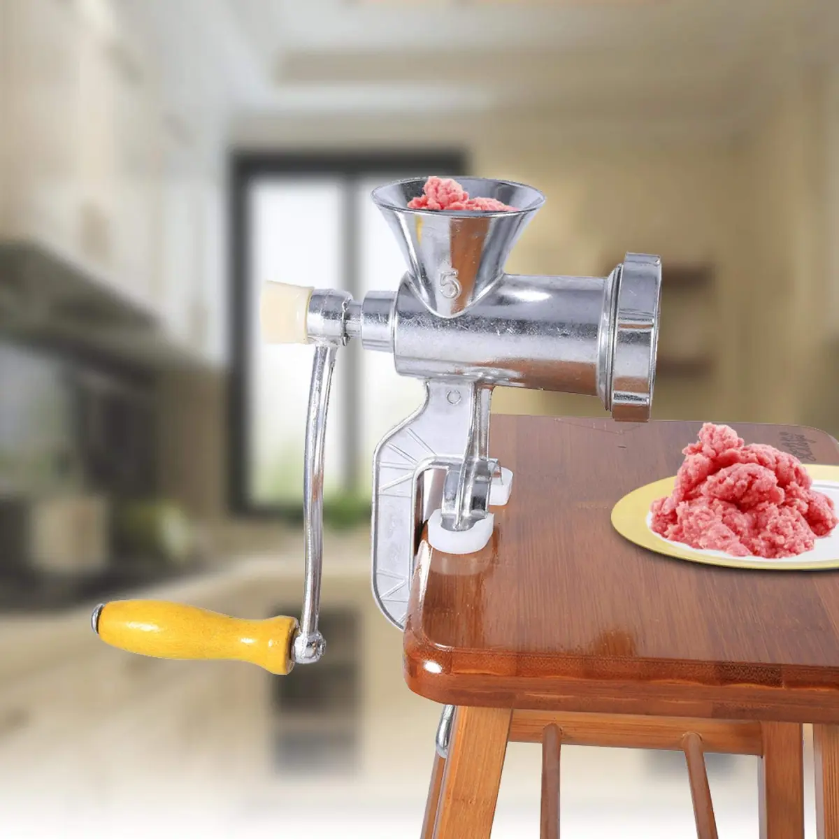 FOLOSAFENAR Manual Meat Grinder Aluminum Alloy | Easy & Stable Table Clamp (70-120 chars) - view 4