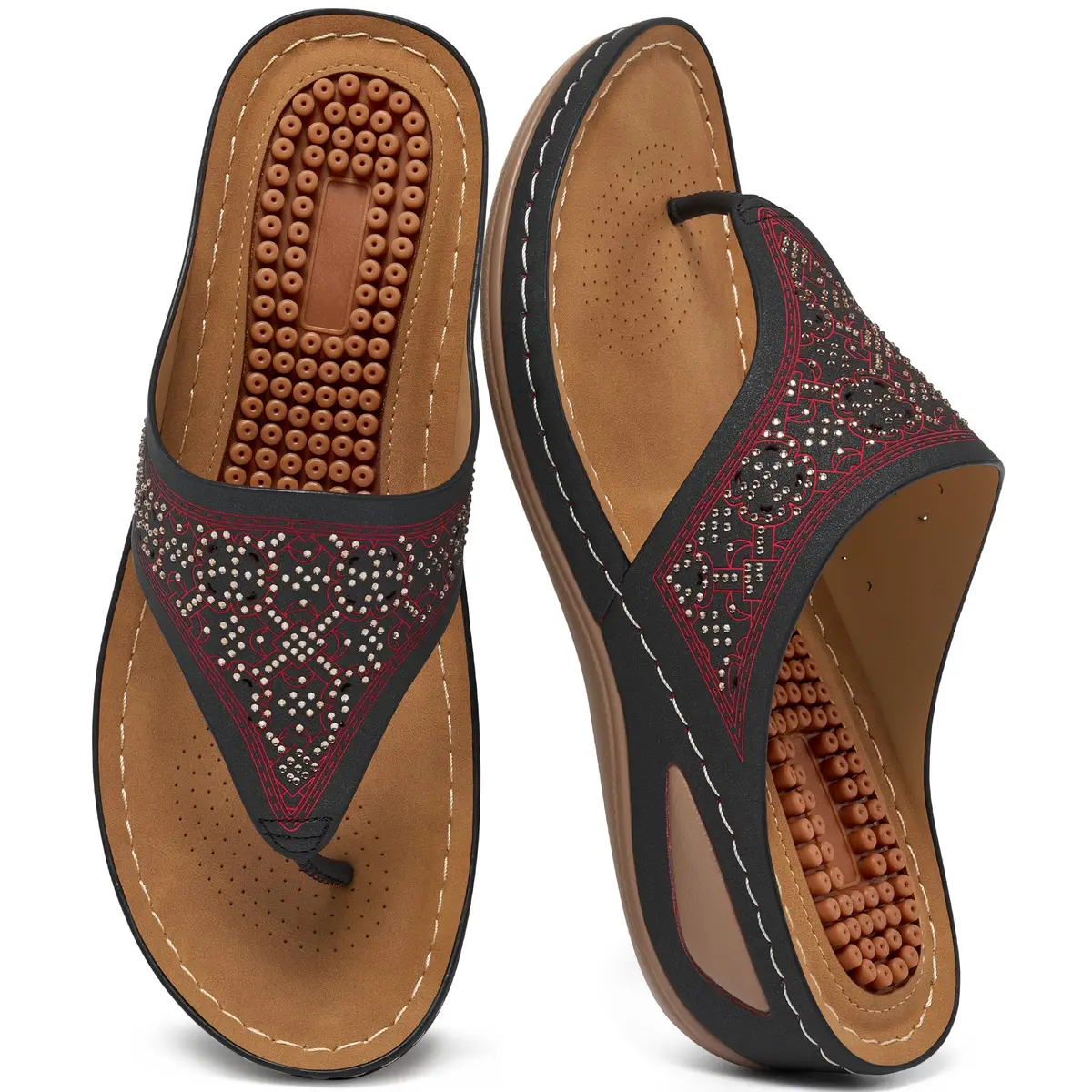 Ecetana Wedge Sandals for Women Comfortable Casual Stylish Flip Flops | 2.16 Inch Heel - main product image
