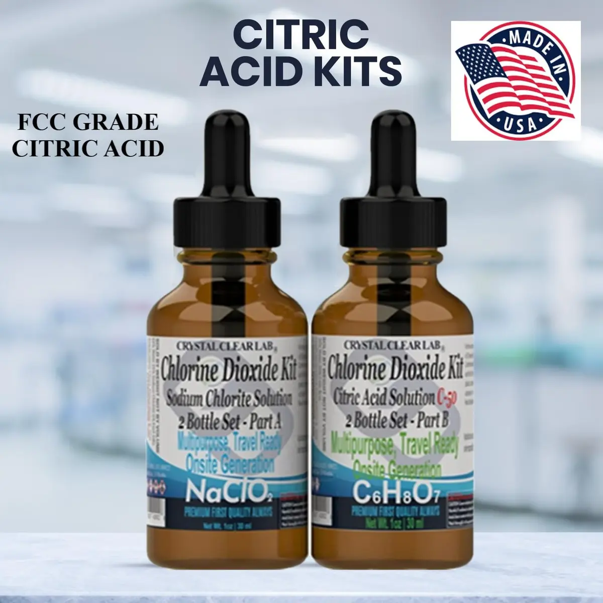 CrystalClearlab Chlorine Dioxide ClO2-Kit Clear 1 Oz (2 Bottles) | On-Site Generation for Water Purification - view 6