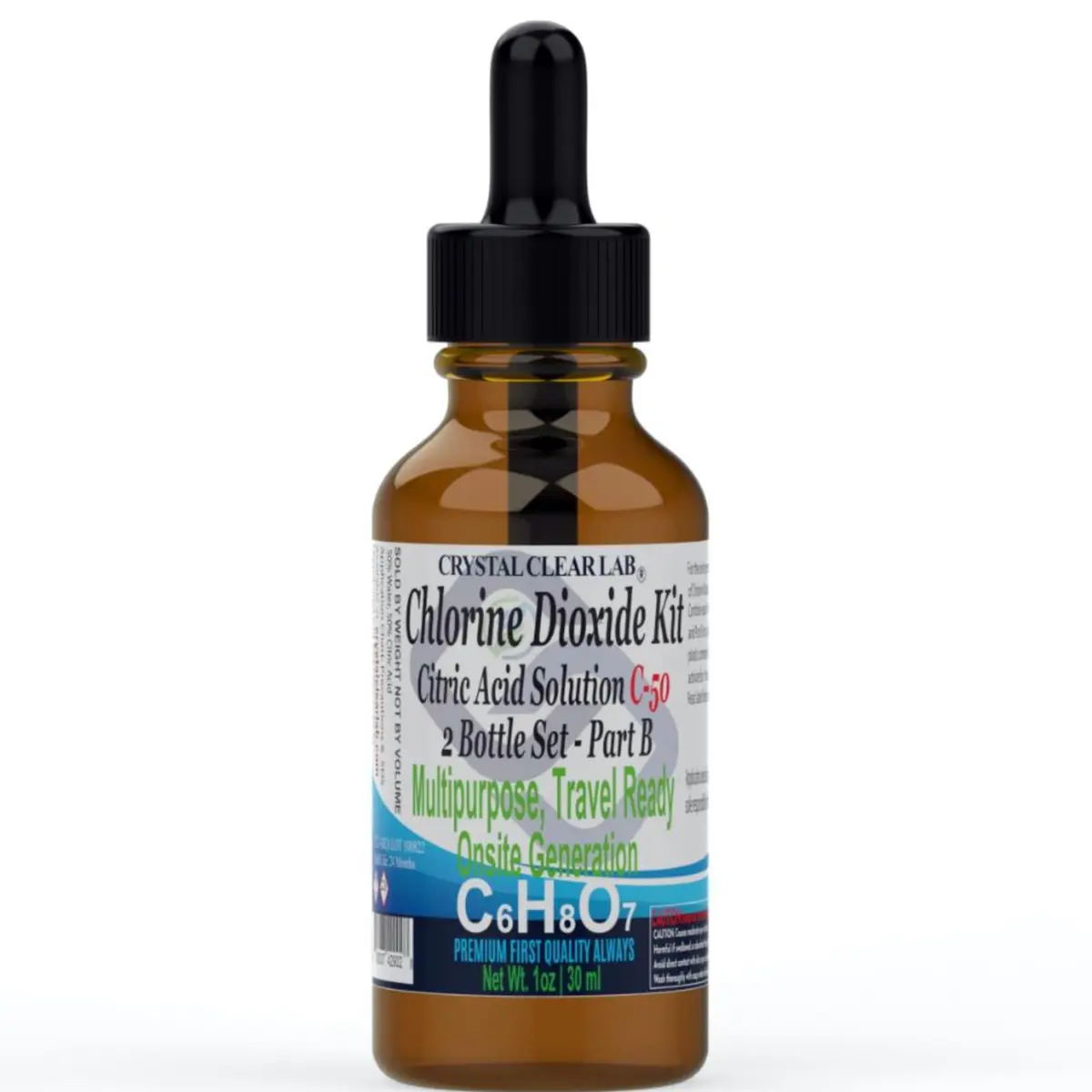 CrystalClearlab Chlorine Dioxide ClO2-Kit Clear 1 Oz (2 Bottles) | On-Site Generation for Water Purification - view 3