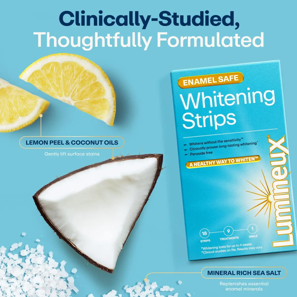 Lumineux Teeth Whitening Strips 18 Count (1 Month Supply) | Dentist-Formulated, Peroxide-Free, Enamel-Safe - view 5