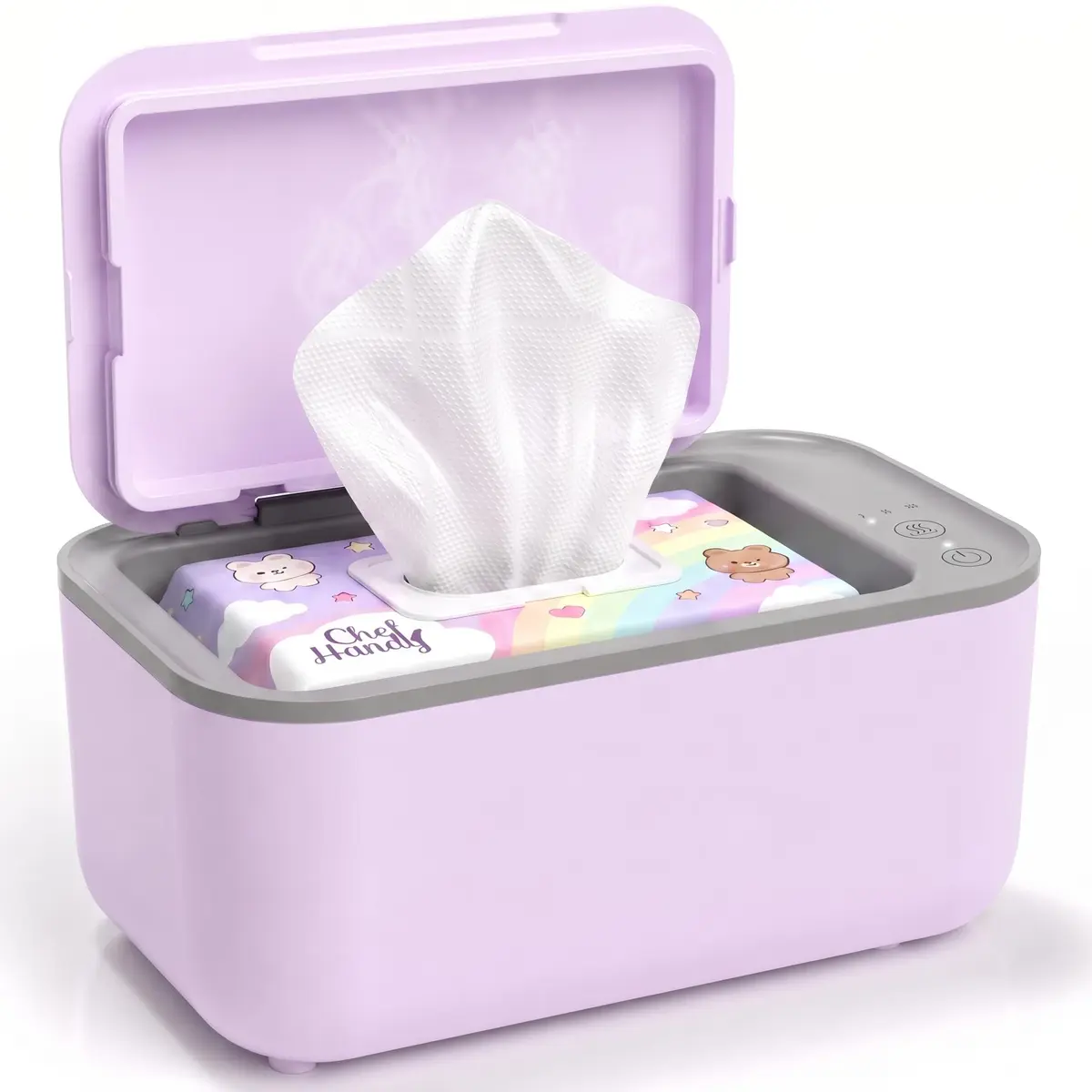 Chefhandy Large Capacity Baby Wipe Warmer with Surround Heating, Purple | 100-Wipe Capacity, 3 Temperature Settings - main product image