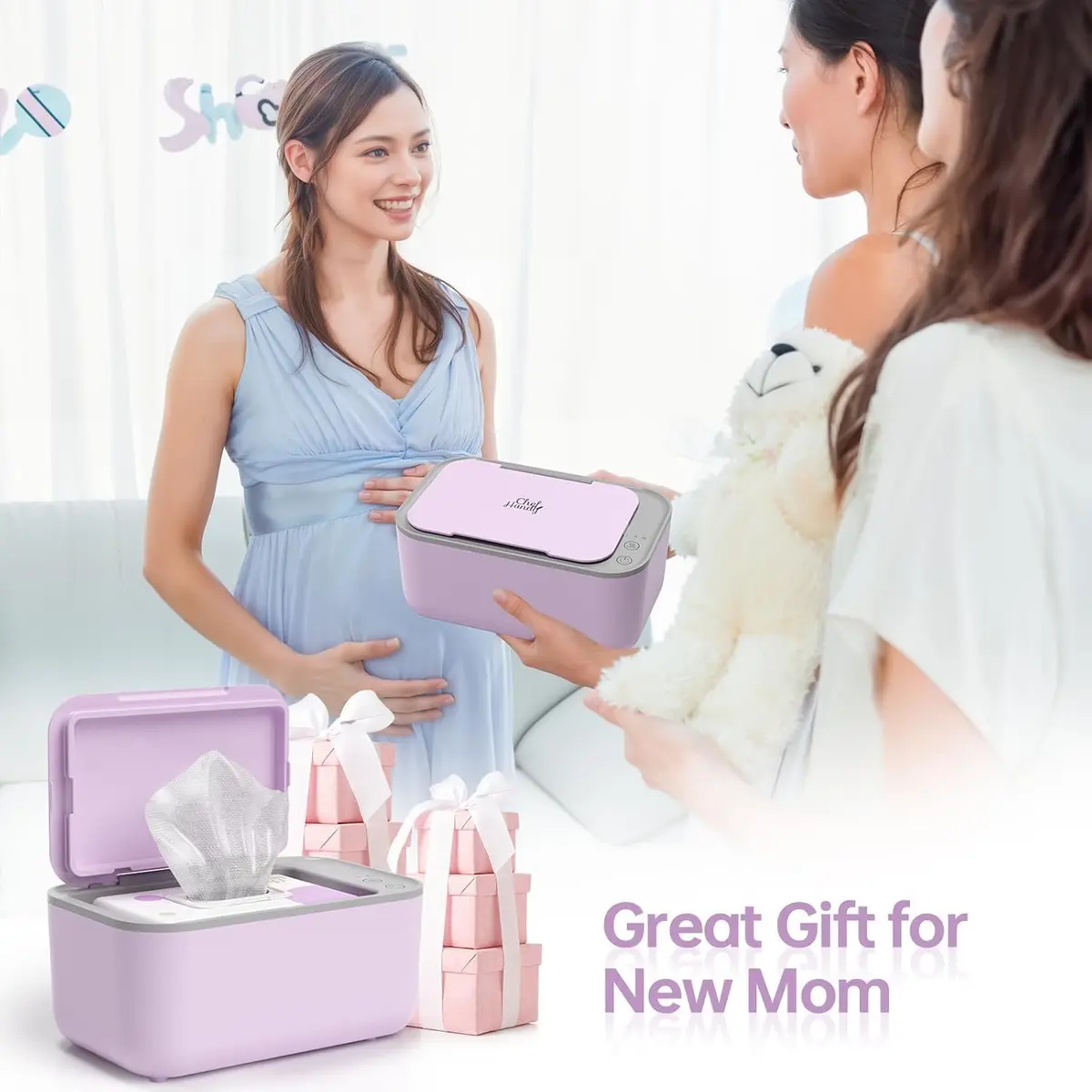 Chefhandy Large Capacity Baby Wipe Warmer with Surround Heating, Purple | 100-Wipe Capacity, 3 Temperature Settings - view 9