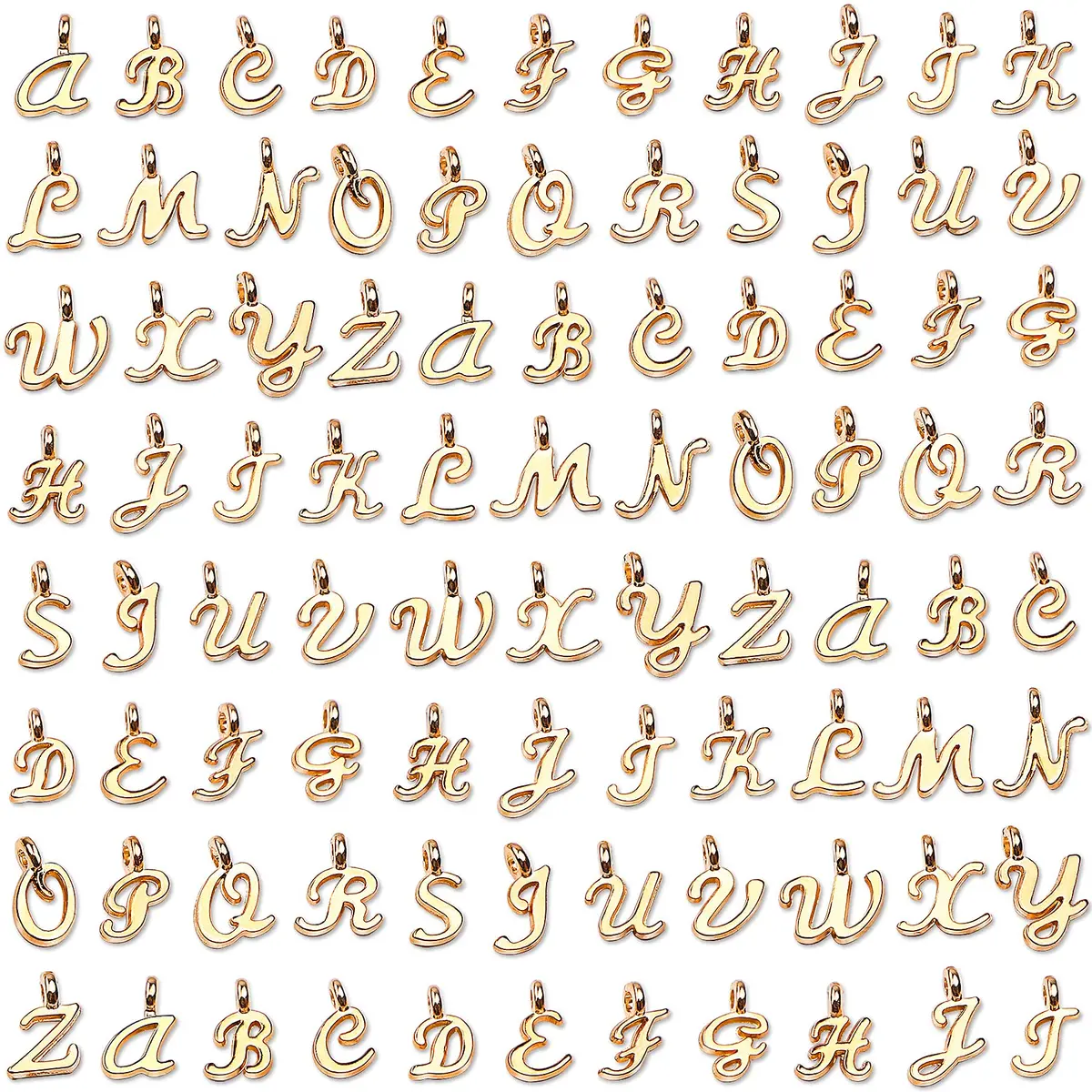 SANNIX Gold Letter Charms & Jump Rings | Alphabet A-Z Pendants for DIY Jewelry Projects - main product image