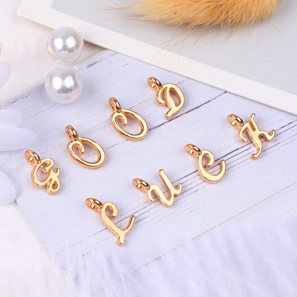 SANNIX Gold Letter Charms & Jump Rings | Alphabet A-Z Pendants for DIY Jewelry Projects - view 5
