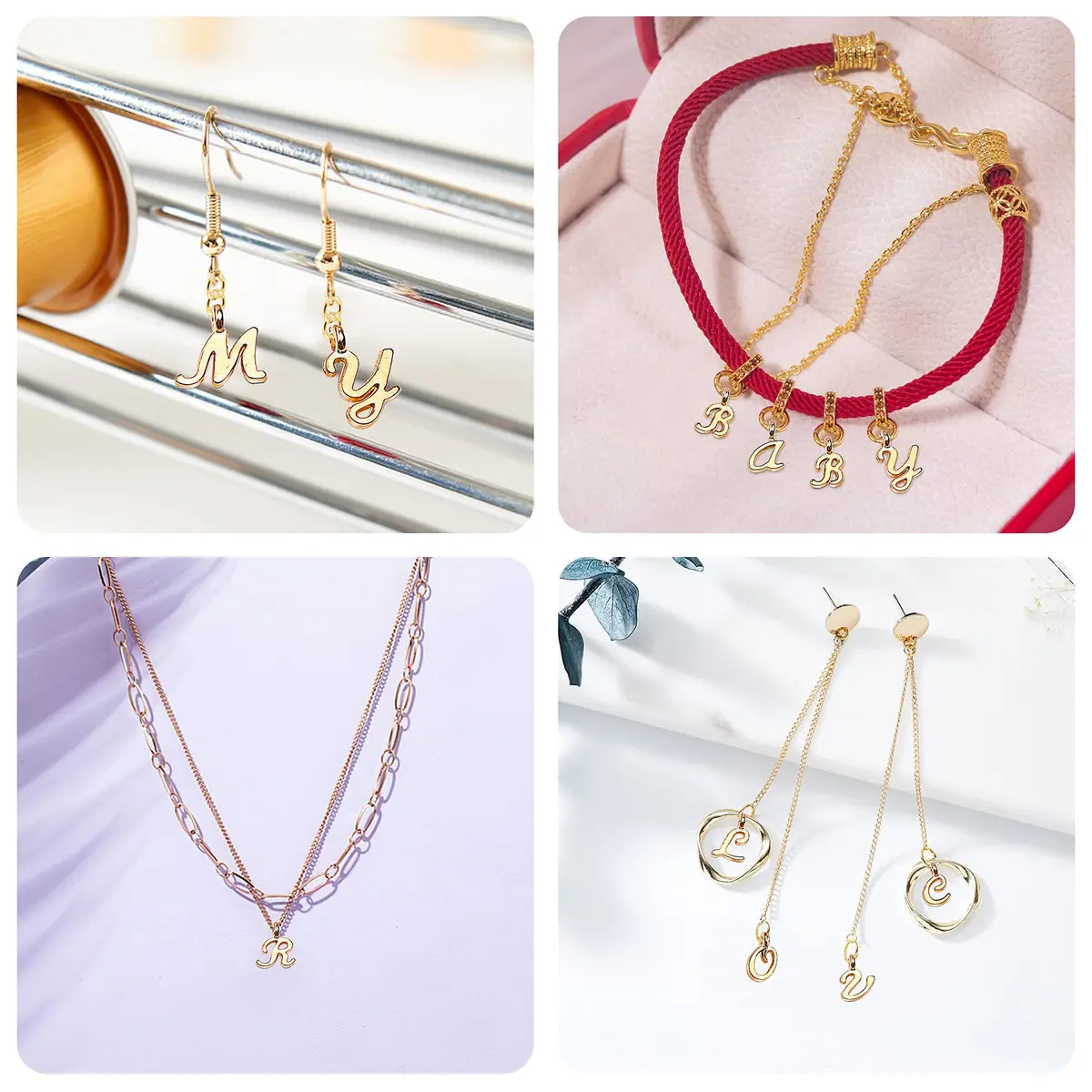 SANNIX Gold Letter Charms & Jump Rings | Alphabet A-Z Pendants for DIY Jewelry Projects - view 6