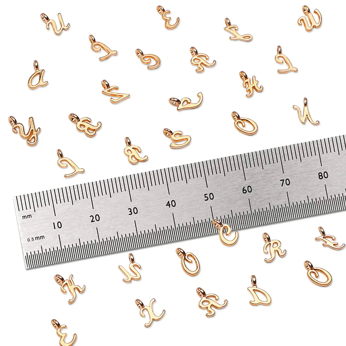 SANNIX Gold Letter Charms & Jump Rings | Alphabet A-Z Pendants for DIY Jewelry Projects - view 2