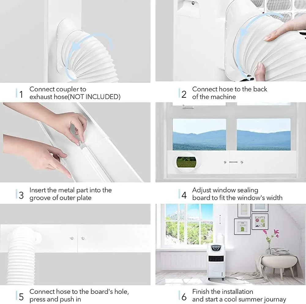 UNAOIWN Portable AC Window Vent Kit 5.9" | Easy Installation & Durable PVC Material - view 8