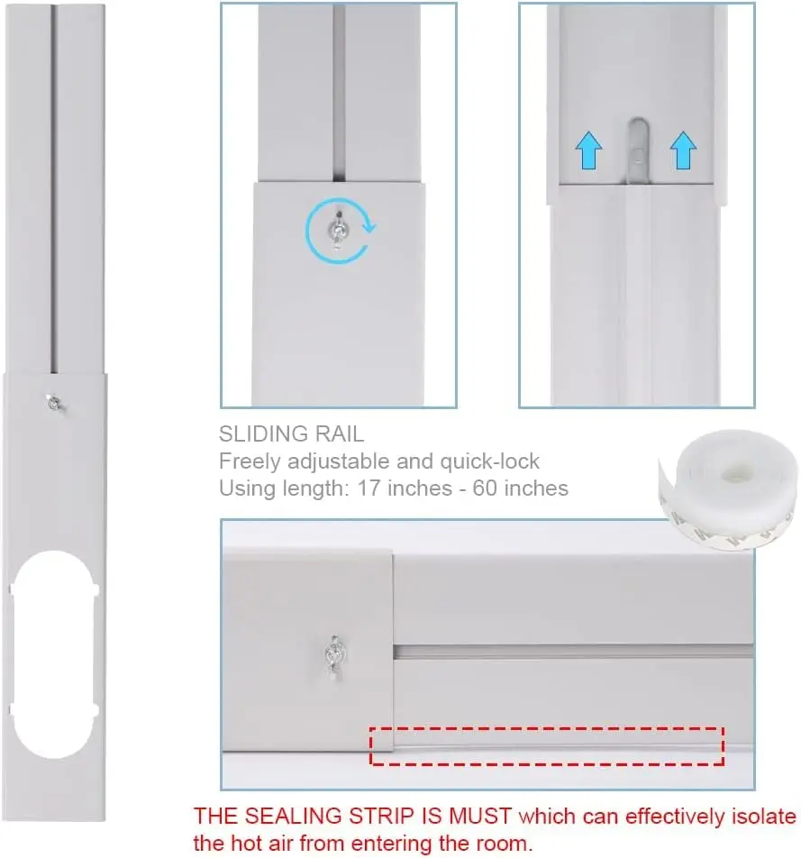 UNAOIWN Portable AC Window Vent Kit 5.9" | Easy Installation & Durable PVC Material - view 6
