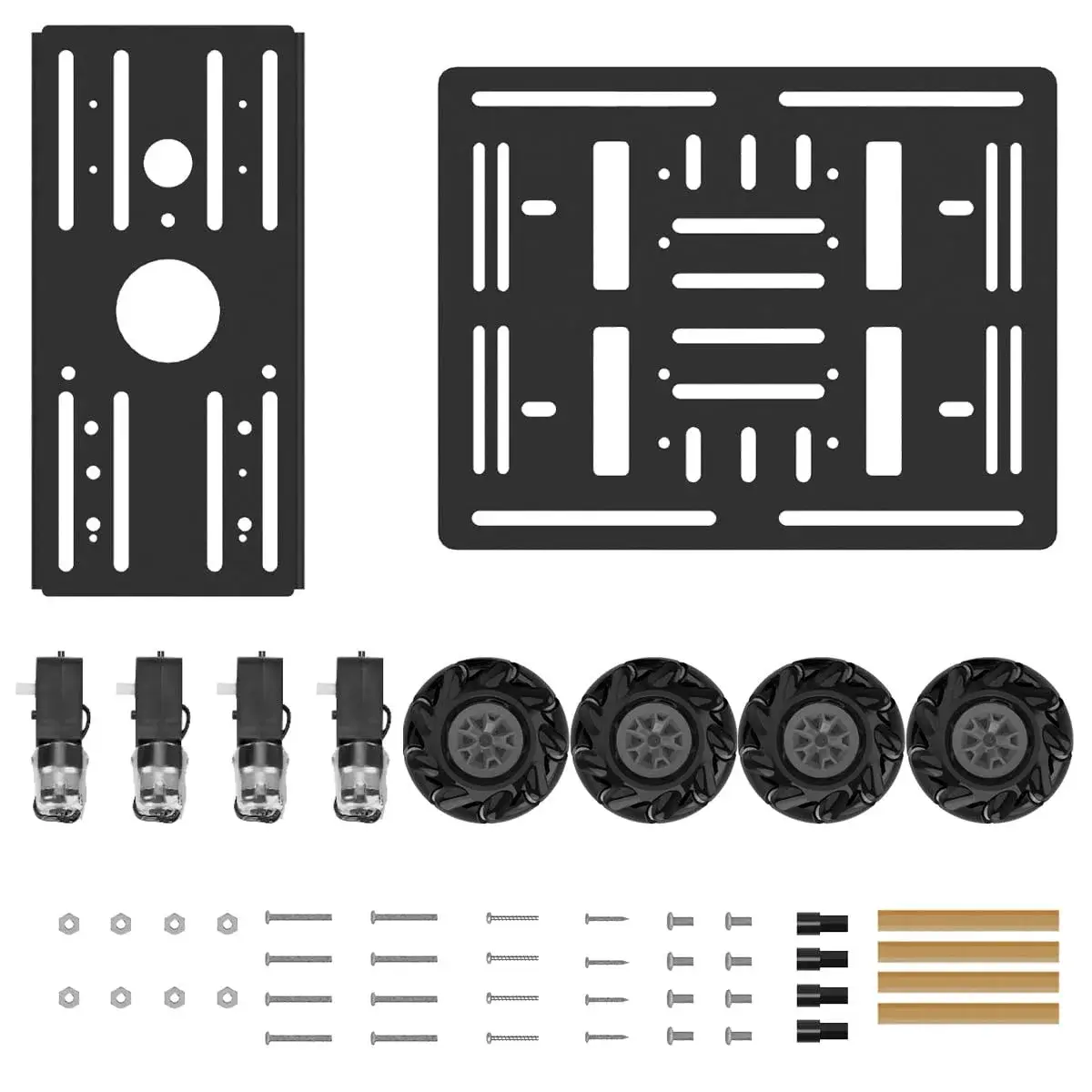 LewanSoul Mecanum Robot Chassis Car Kit 180x140x89mm | Aluminum Alloy Frame with 360° Omnidirectional Wheels - view 4