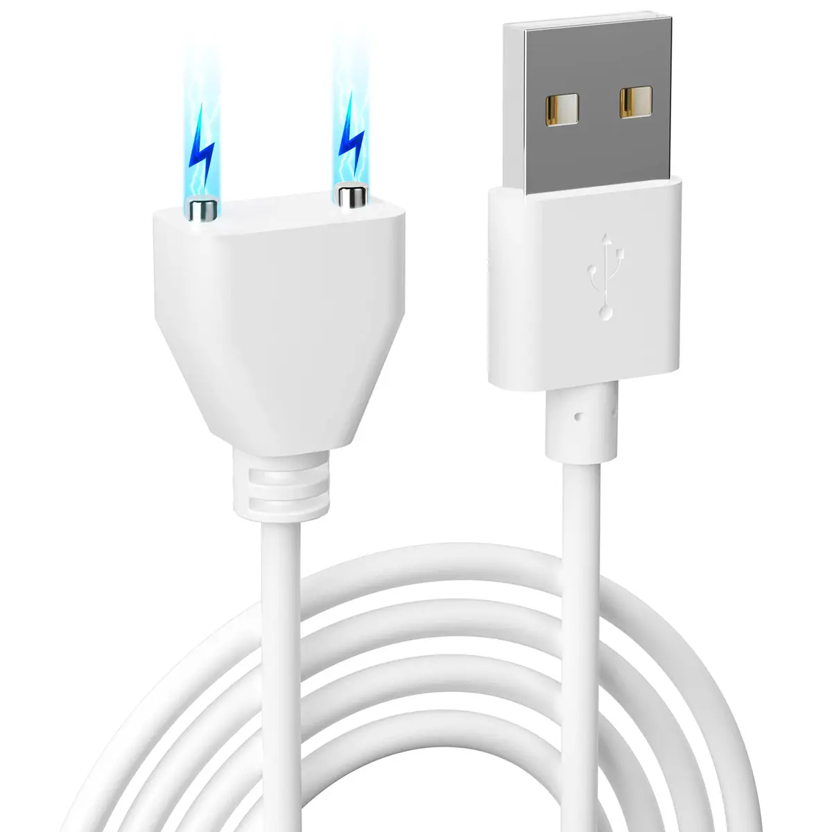 Bicmice Magnetic USB DC Charger Cable 10mm (0.39 Inch) | 2.6ft (0.79m) White Charging Cord - main product image