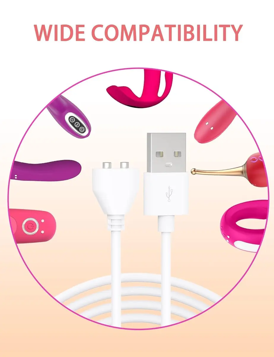 Bicmice Magnetic USB DC Charger Cable 10mm (0.39 Inch) | 2.6ft (0.79m) White Charging Cord - view 5