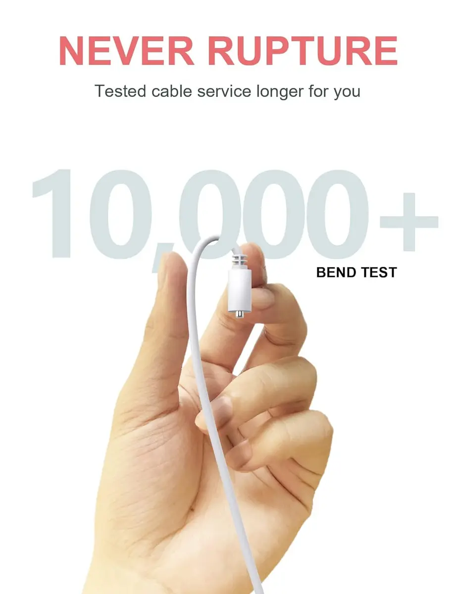 Bicmice Magnetic USB DC Charger Cable 10mm (0.39 Inch) | 2.6ft (0.79m) White Charging Cord - view 6