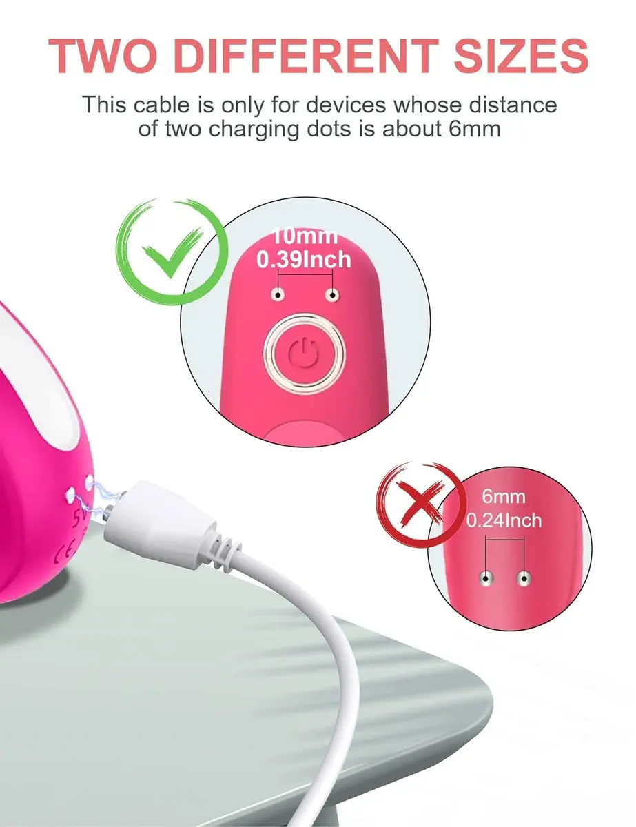 Bicmice Magnetic USB DC Charger Cable 10mm (0.39 Inch) | 2.6ft (0.79m) White Charging Cord - view 3