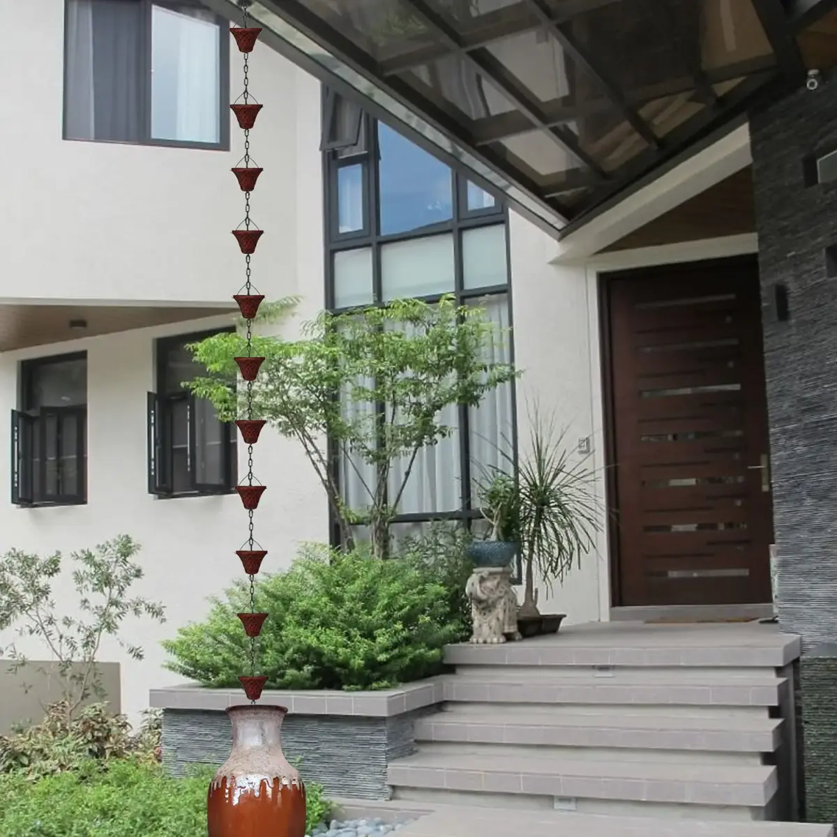 LEPTALINA Bell Iron Rain Chain 2.59m (8.5FT) | Rust-Proof for Indian Monsoons - view 6
