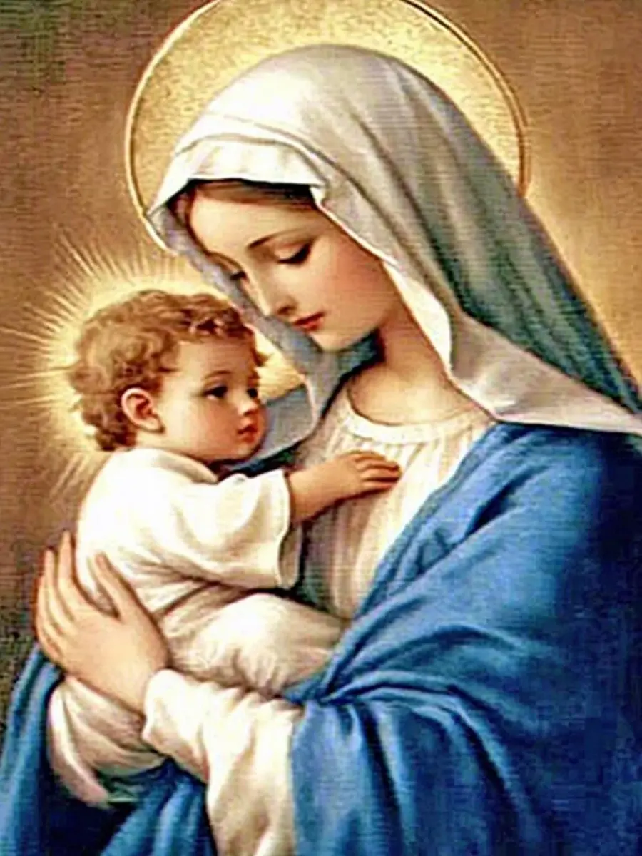 F-CANLAN Virgin Mary Bless the Child Diamond Art Kit 30x40cm (12x16 inches) | Full Drill Religious Artwork - main product image