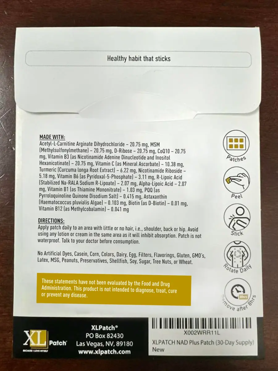 XLPATCH NAD Patches 30 Count | Supports Wellness with Amino Acids - view 3