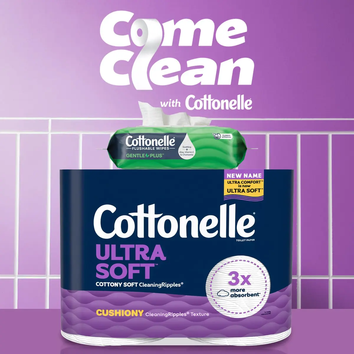 Cottonelle Ultra ComfortCare Soft Toilet Paper 32 Family Mega Rolls | 2-Ply, 10400 Sheets - view 4