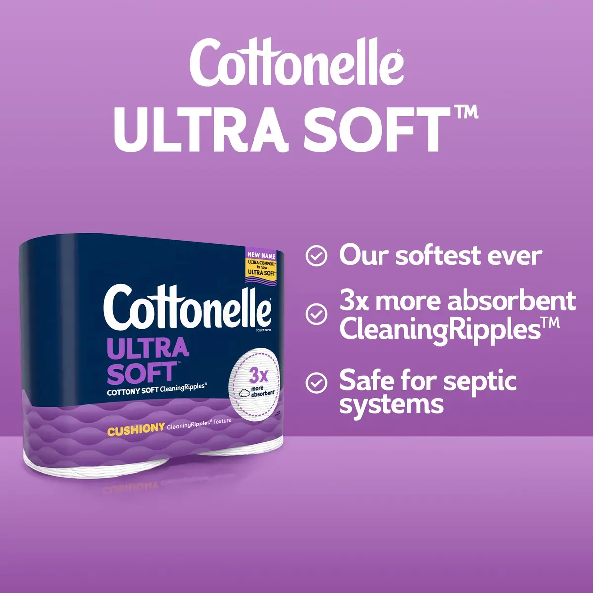 Cottonelle Ultra ComfortCare Soft Toilet Paper 32 Family Mega Rolls | 2-Ply, 10400 Sheets - view 6
