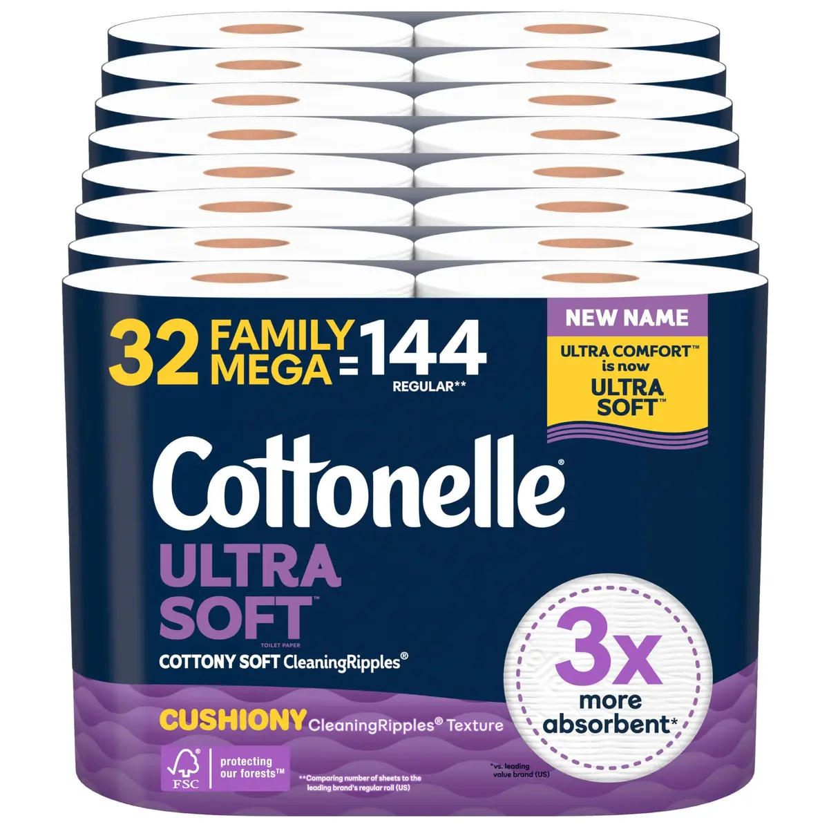 Cottonelle Ultra ComfortCare Soft Toilet Paper 32 Family Mega Rolls | 2-Ply, 10400 Sheets - main product image