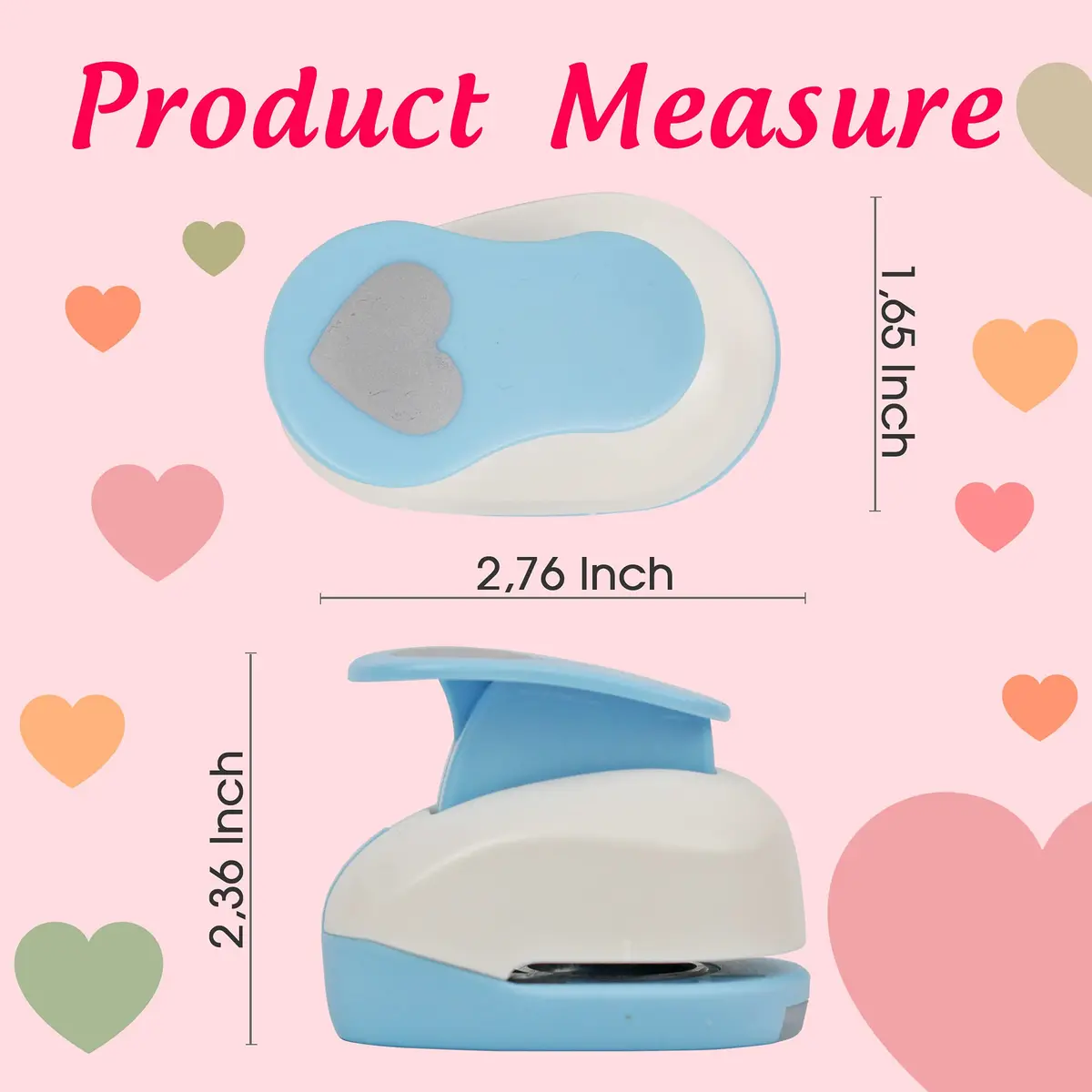 ECOHU Heart Punch for Paper Crafts 1-Inch | Easy Spring-Action Lever for Card Making & Scrapbooking - view 5