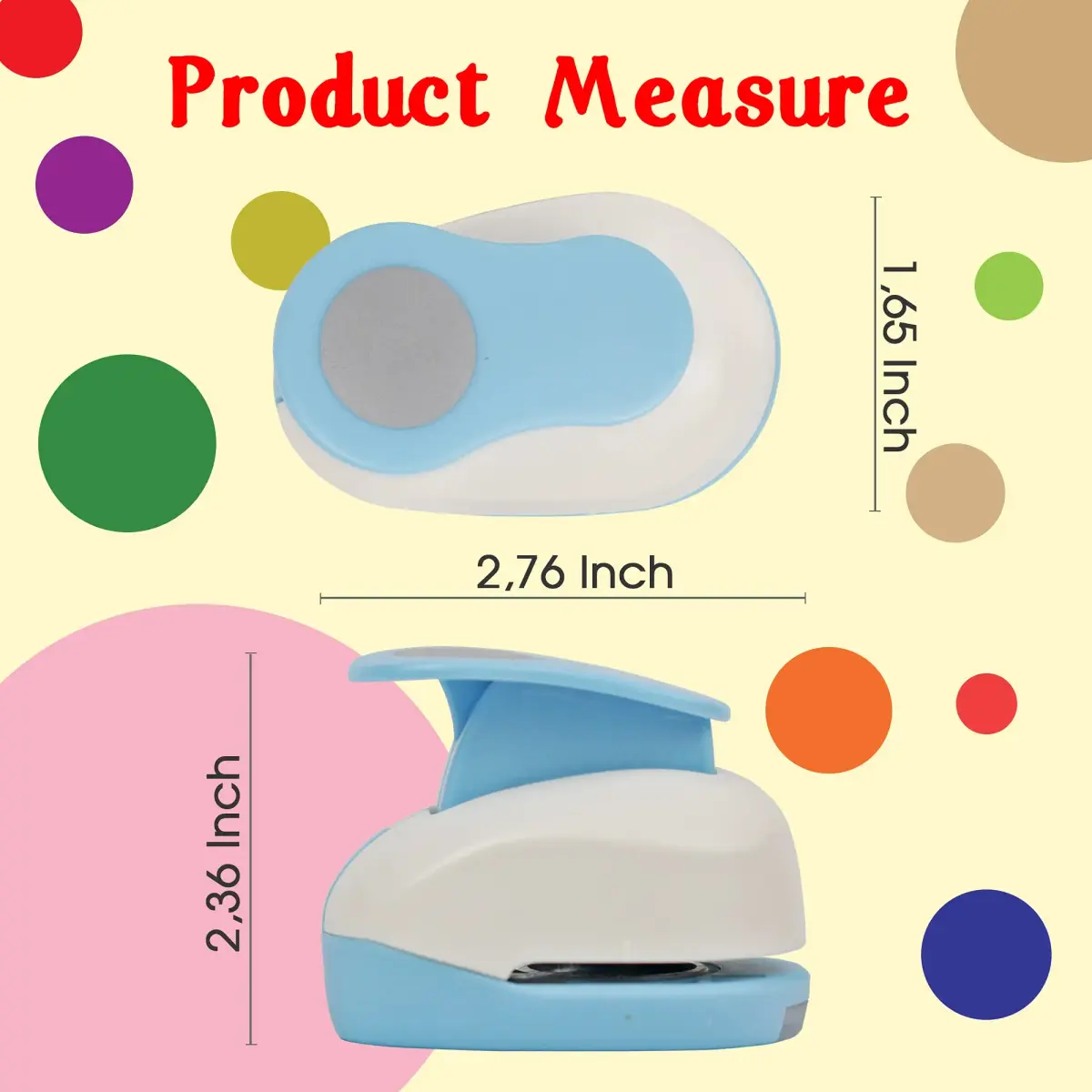 ECOHU 1-Inch Circle Hole Punch | Spring-Action Lever for Crafts, Scrapbooks, Cards (Blue/White) - view 4
