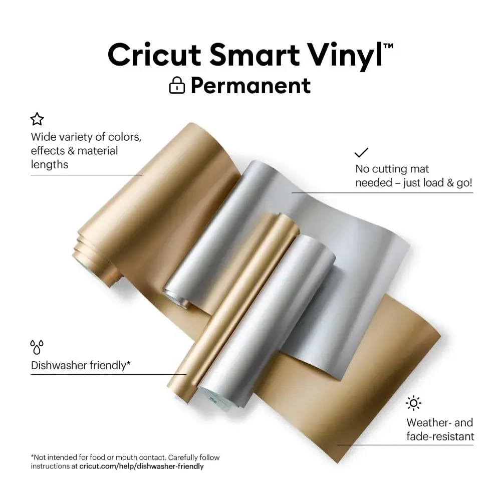 Cricut Smart Permanent Vinyl, Silver - Single 3ft Roll (33cm x 0.9m) | Matless Cutting for Maker 3 & Explore 3 - view 2