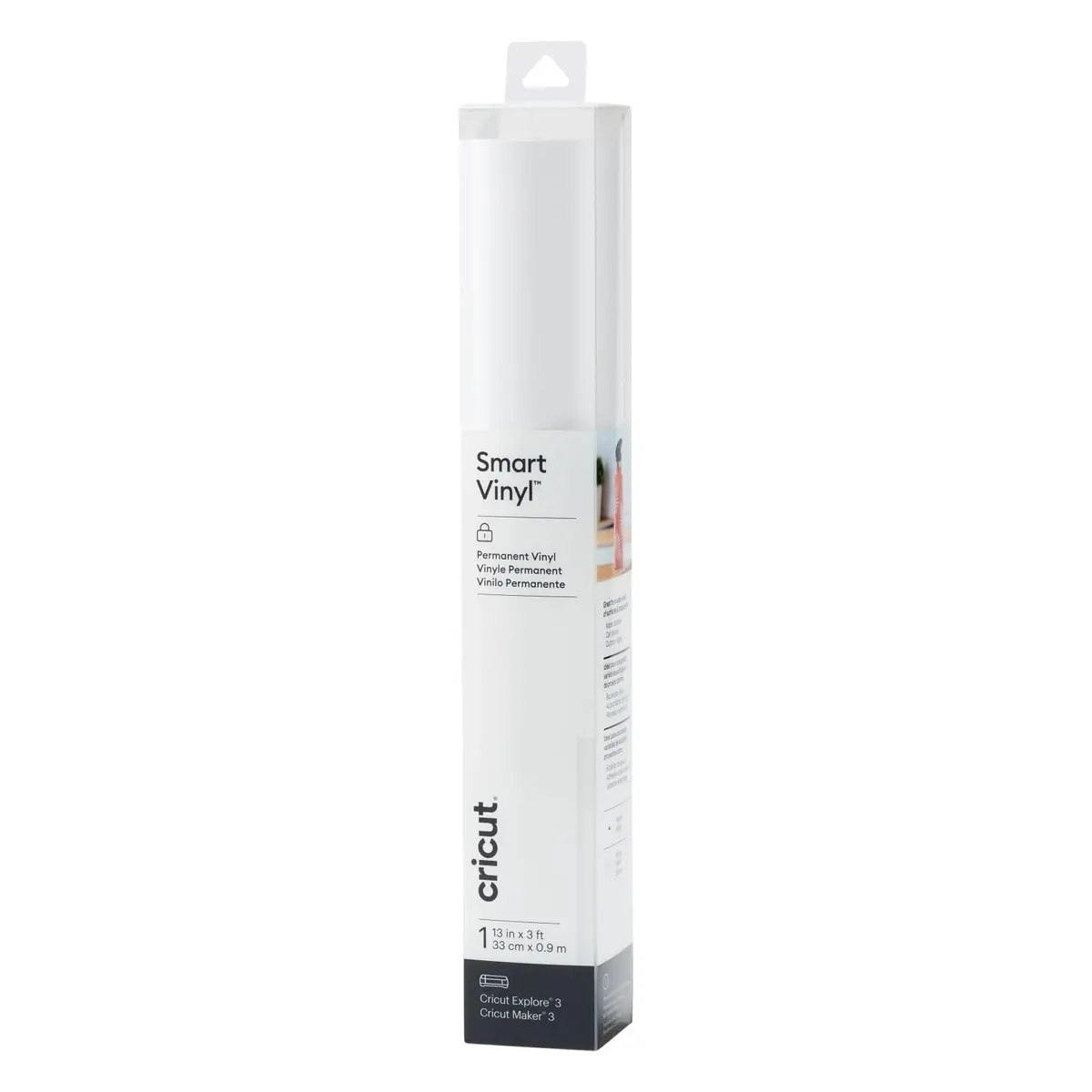 Cricut Smart Permanent Vinyl, White (13in x 3ft) | All-Weather Durable Craft Vinyl - main product image