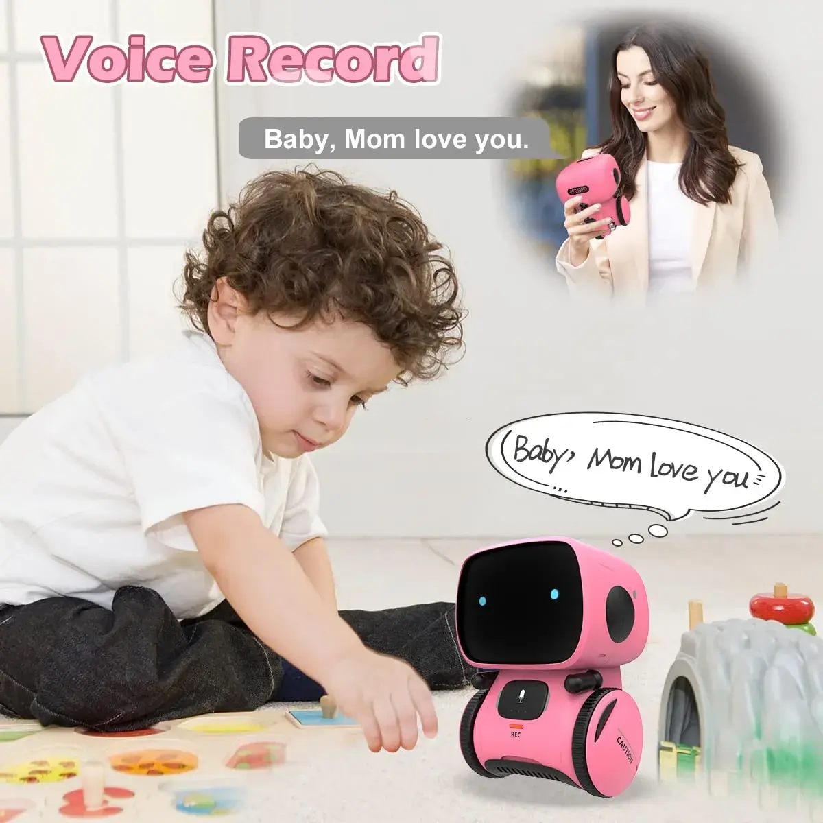 KaeKid Interactive Smart Robot Toy for Girls 3-5, Voice Control, Singing, Dancing, Repeating, Recording | Pink - view 7