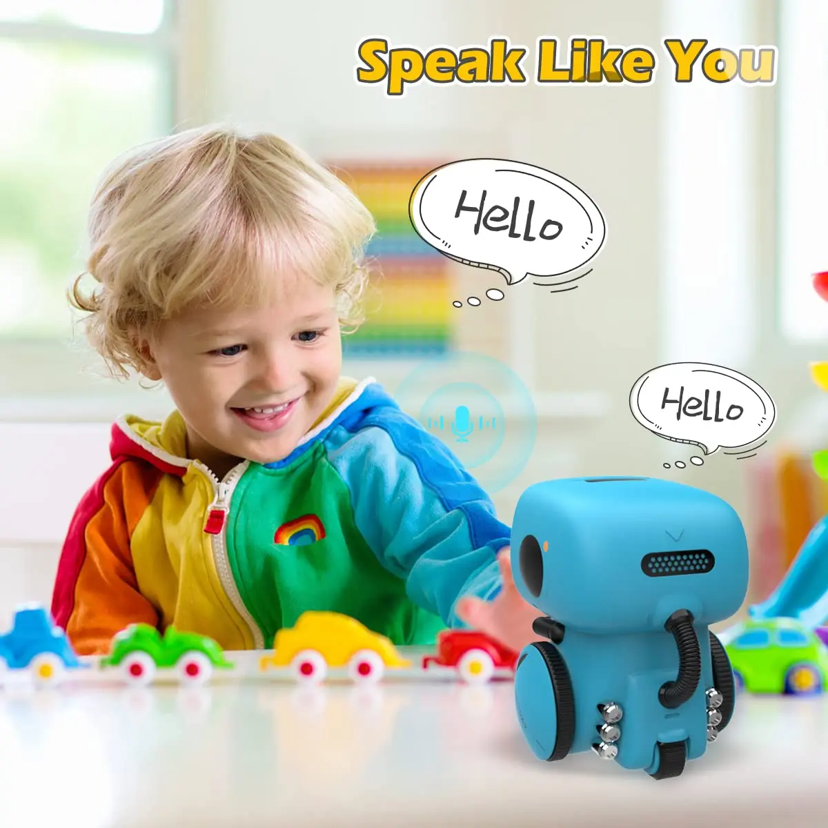 KaeKid Interactive Smart Robot Toy with Voice Control, Touch Sensor, Singing & Dancing, 15.5 cm (6.1 Inch) | Programmable Robot for Kids Age 3-8 - view 6