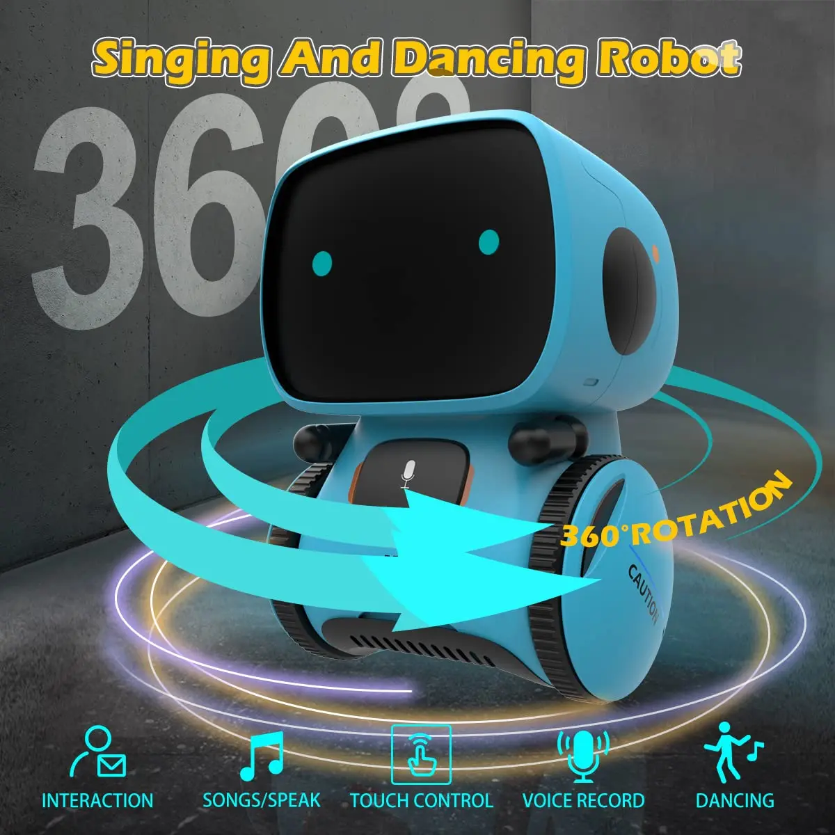 KaeKid Interactive Smart Robot Toy with Voice Control, Touch Sensor, Singing & Dancing, 15.5 cm (6.1 Inch) | Programmable Robot for Kids Age 3-8 - view 3